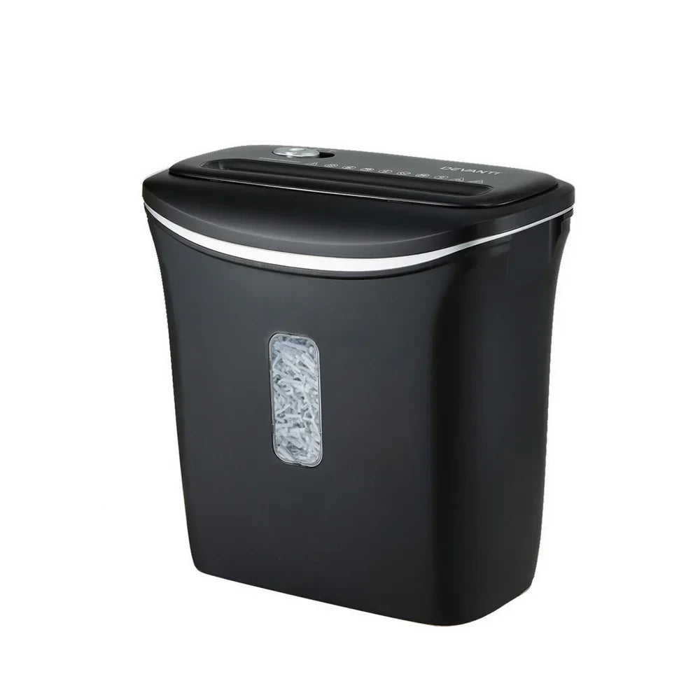 Devanti 12L Cross-Cut Shredder - 8-Sheet Paper Shredder for Home Office