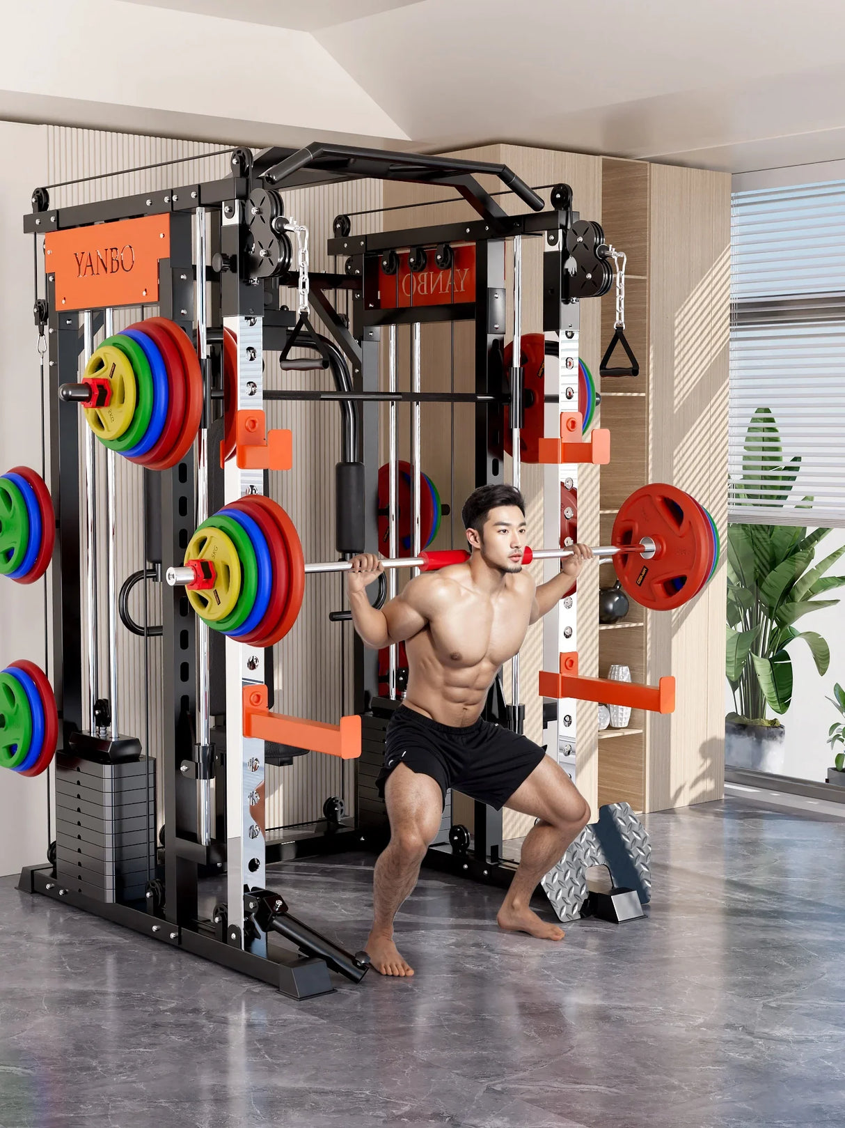 SmartFit M1 Ultra Smith Machine 130kg - Leg Press & Chest Fly Multi-Functional Home Gym