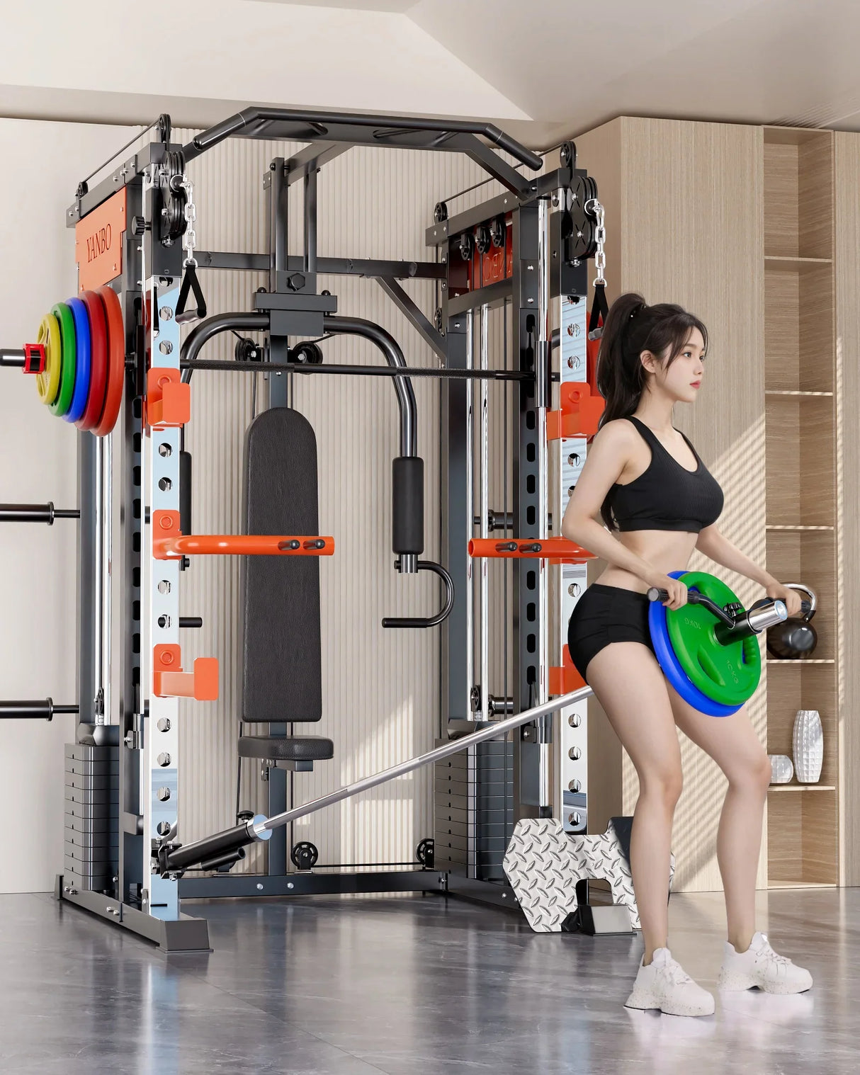 SmartFit M1 Ultra Smith Machine 130kg - Leg Press & Chest Fly Multi-Functional Home Gym