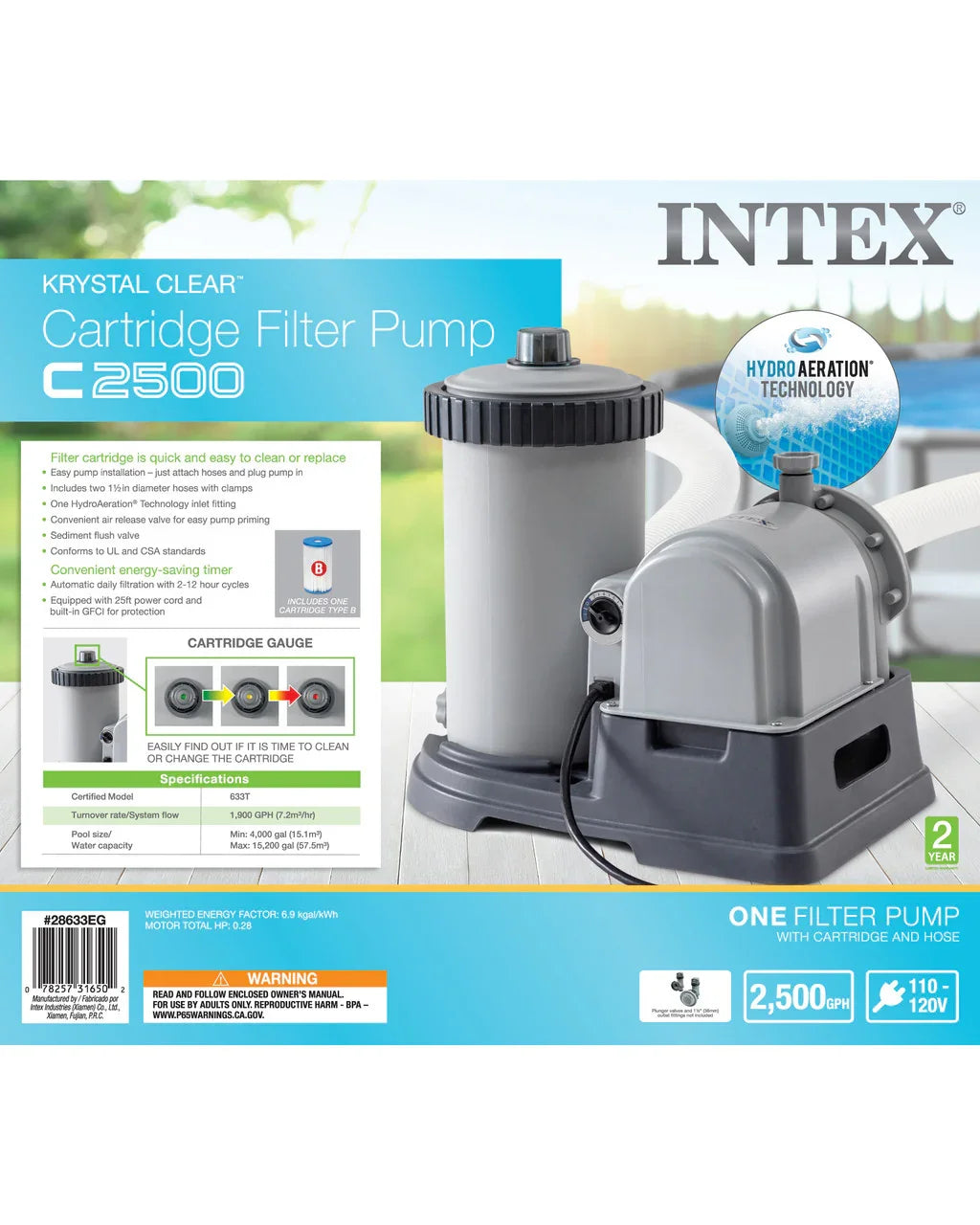 Intex Pool Pump & Sand Filter 9463L/h - 2500gph Model 28634
