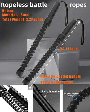 Ropeless Battle Ropes – Cordless Weighted HIIT Training Equipment for Home Gym