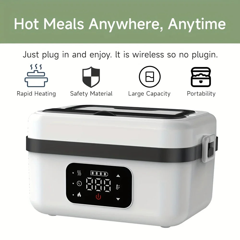 Wireless portable electric lunch box with digital display, rapid heating, sold at Flea Market AU