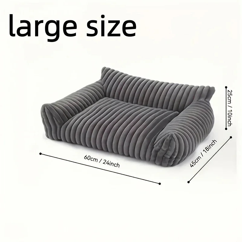 White Comfortable Cat Sofa - Breathable Soft Bed for All Seasons