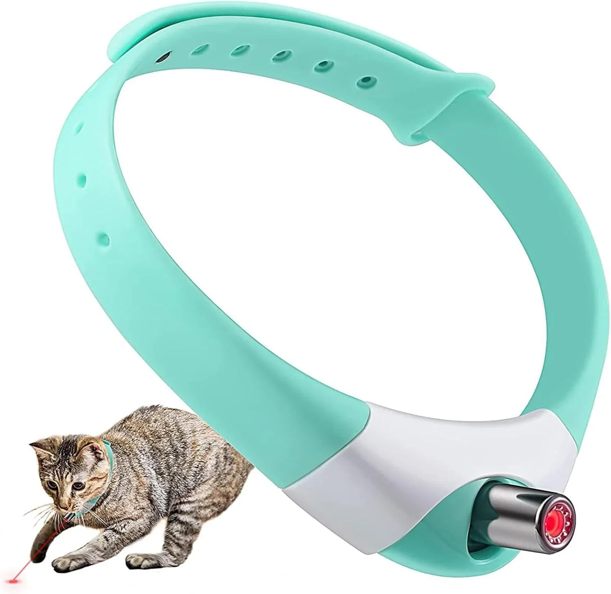 Automatic Laser Cat Collar Toy - Rechargeable Interactive Red Light