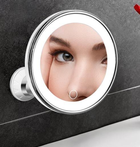10X Magnifying LED Makeup Mirror Suction Cup - Vanity Mirror with Natural Light