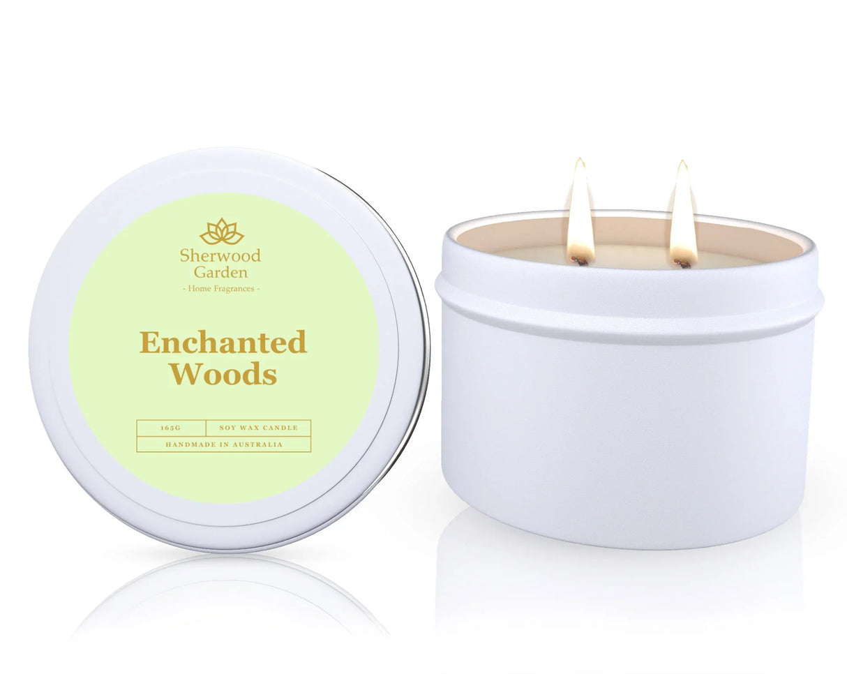 Enchanted Woods Soy Candle Tin 165g - Natural Scented Candle for Home Ambiance