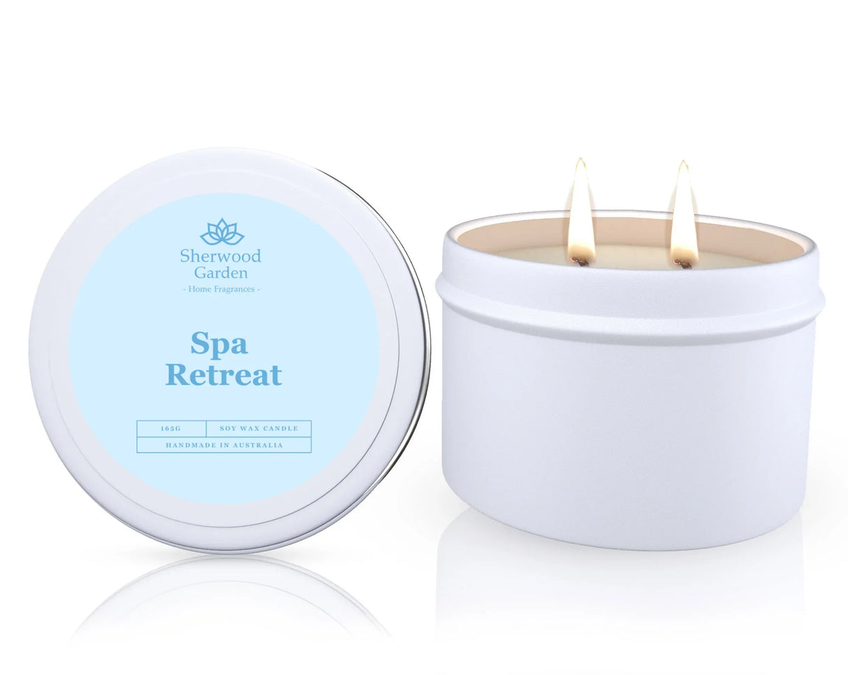 Spa Retreat Soy Candle Tin 165g - Natural Scented Candle for Home Ambiance