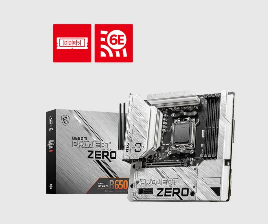 MSI B650M PROJECT ZERO Motherboard AMD B650 DDR5 Micro-ATX