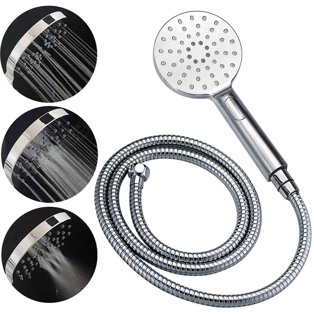 WELS Round 12" Rain Dual Shower Head 3 Modes Handheld Wall Rail Chrome Mixer Valve Set