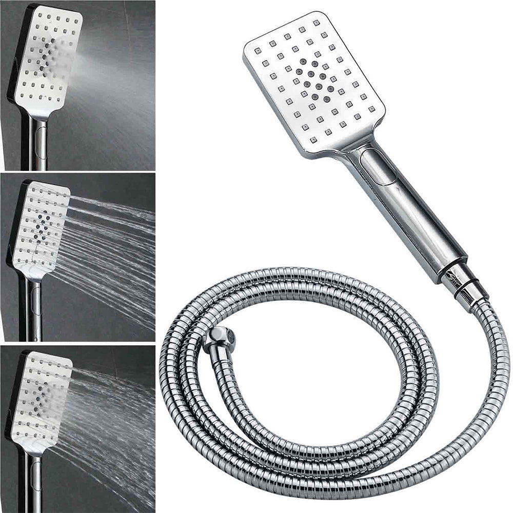 KYLINS Chrome 10" Square Rain Shower Set - Mixer Rail & Handheld