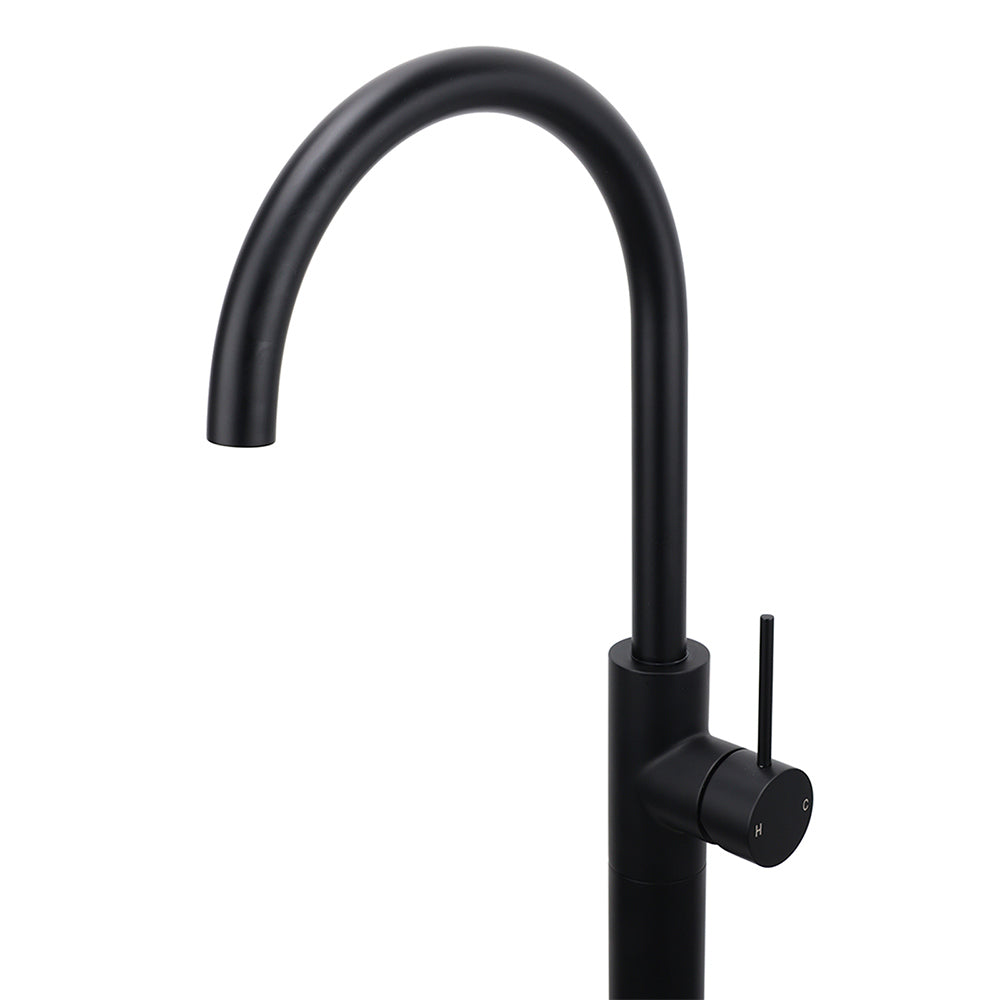 KYLINS Matt Black Freestanding Bath Filler - Floor Mounted Mixer Tap