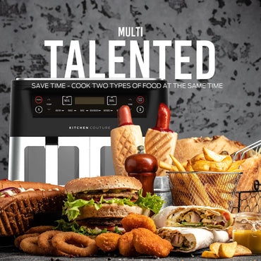 Kitchen Couture Dual View 2 x 5 Litre (10 Litre) Air Fryer Stainless Steel - Flea Market