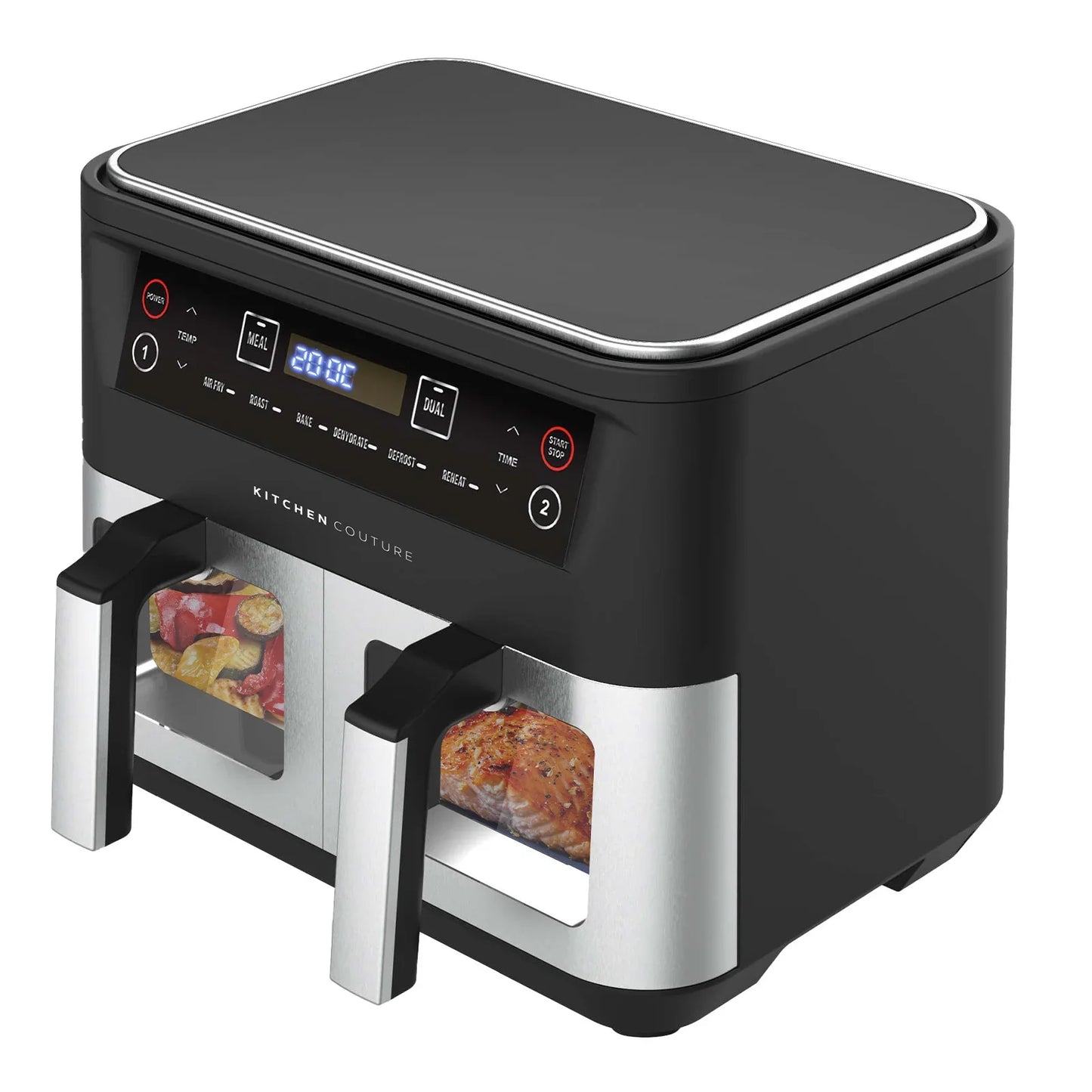 Kitchen Couture Dual View 2 x 5 Litre (10 Litre) Air Fryer Stainless Steel - Flea Market