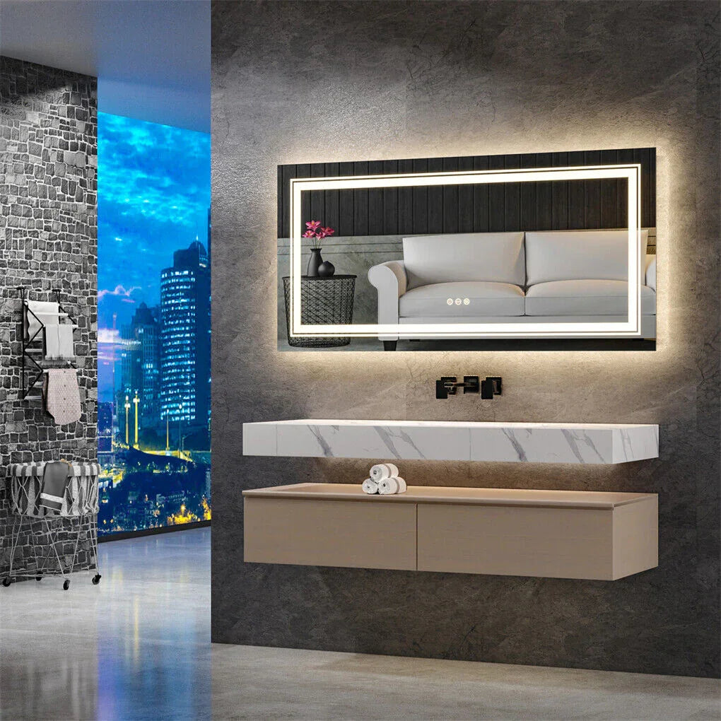 LED Bathroom Mirror 700x900mm Anti-Fog Wall Mount