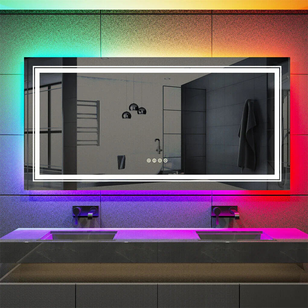 LED Bathroom Mirror 1600x800mm Anti-Fog Illuminated Dual Lighting