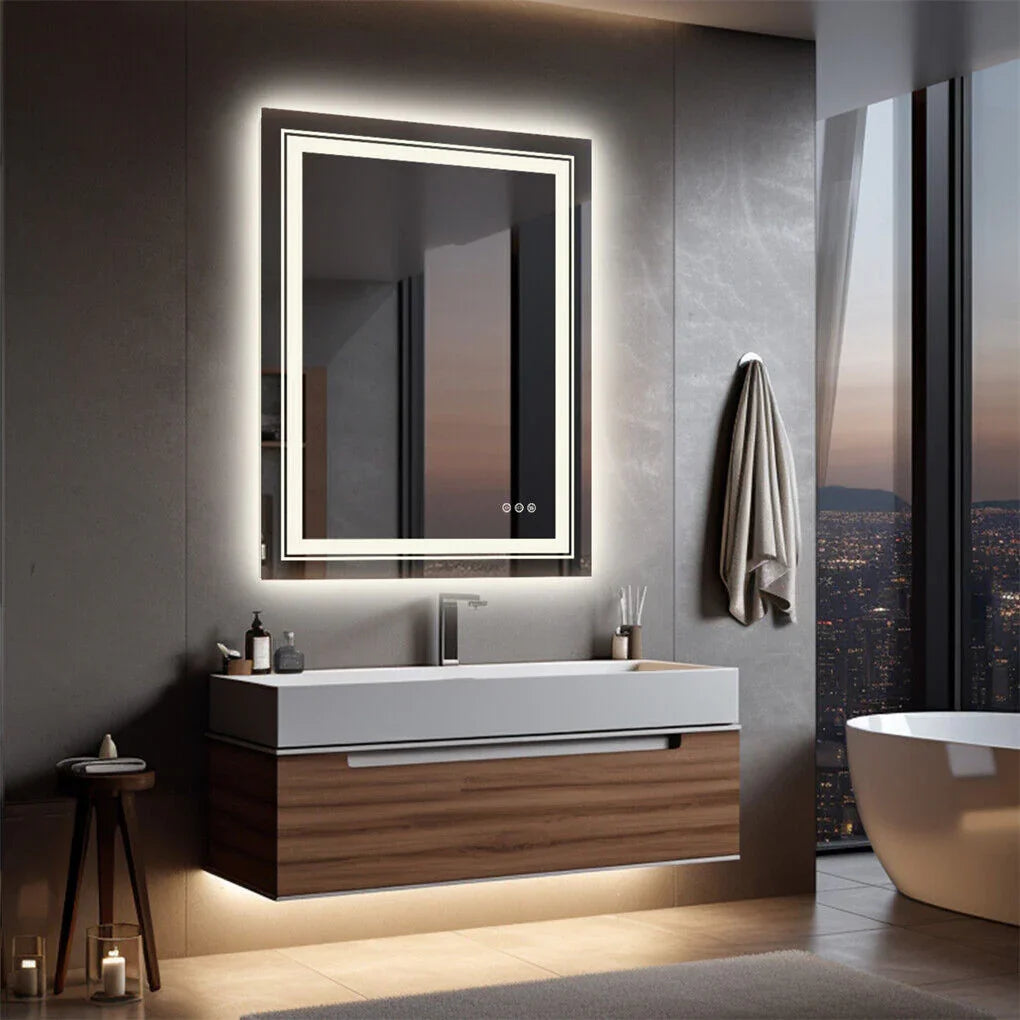 LED Bathroom Mirror 1600x800mm Anti-Fog Illuminated Dual Lighting