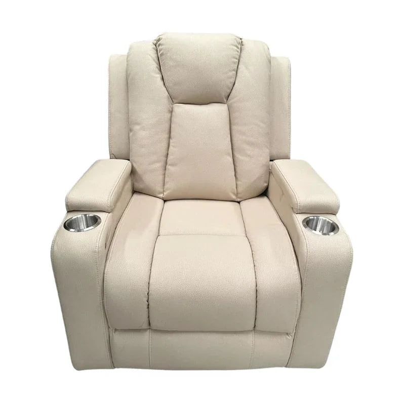 Theatre Electric Recliner Sofa Buckskin Fabric Single Latte - Flea Market