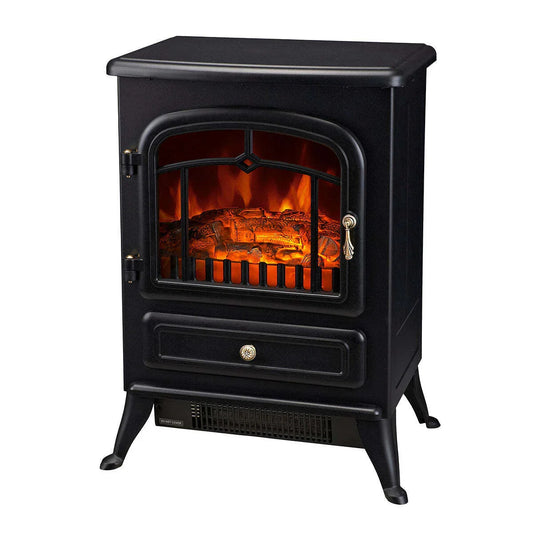 Electric Fireplace Heater w/ Real Flame Effect & 2 Heat Settings - Flea Market