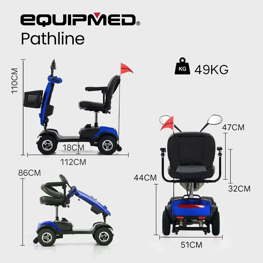 Mobility Scooter Electric 4 Wheel Blue
