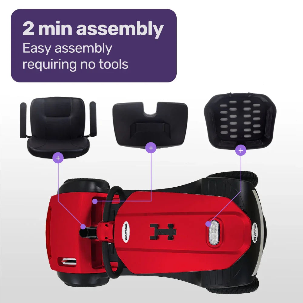 Mobility Scooter Electric 4 Wheel Red