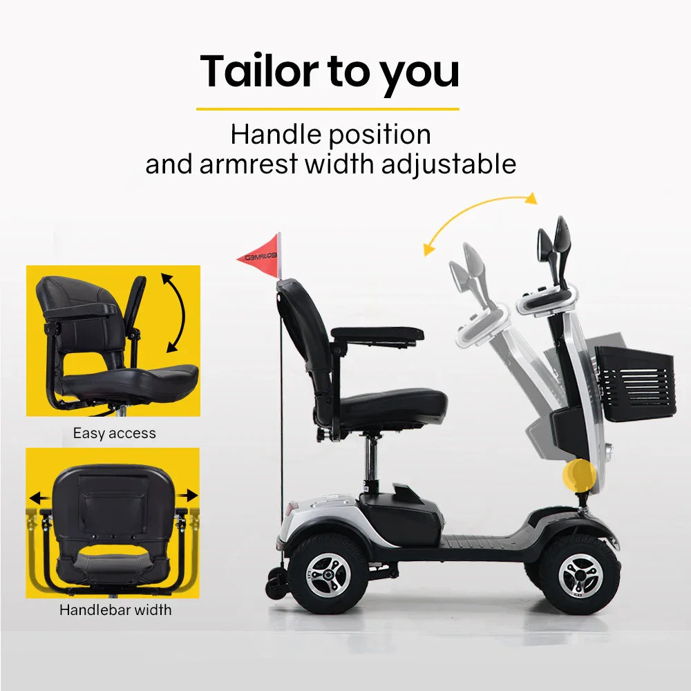 Mobility Scooter Electric 4 Wheel Silver