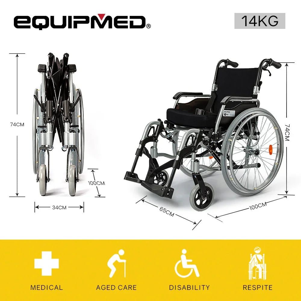 Wheelchair 24 Inch Portable Folding Alloy - 18kg