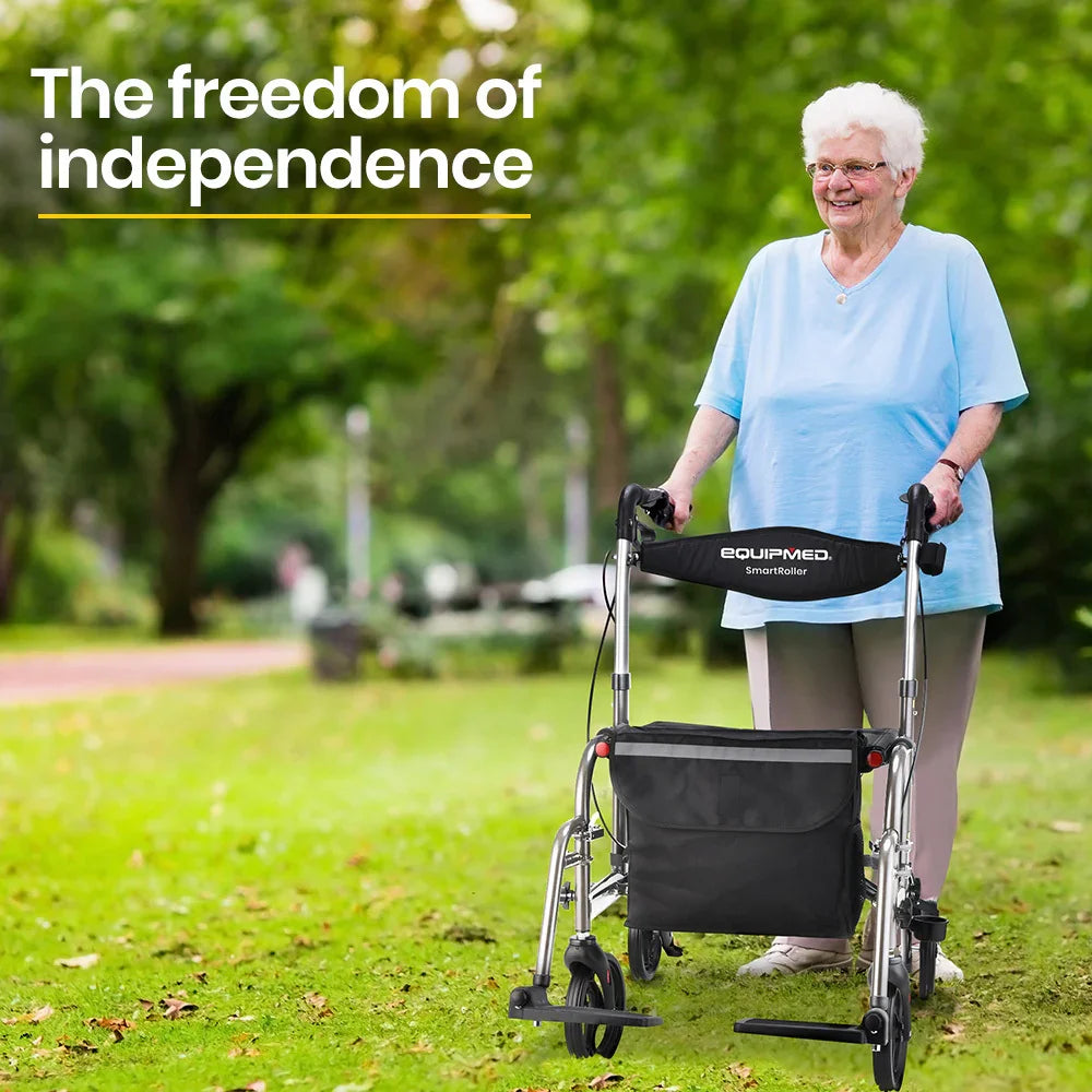 Rollator Wheelchair 2-in-1 Folding Silver Walker