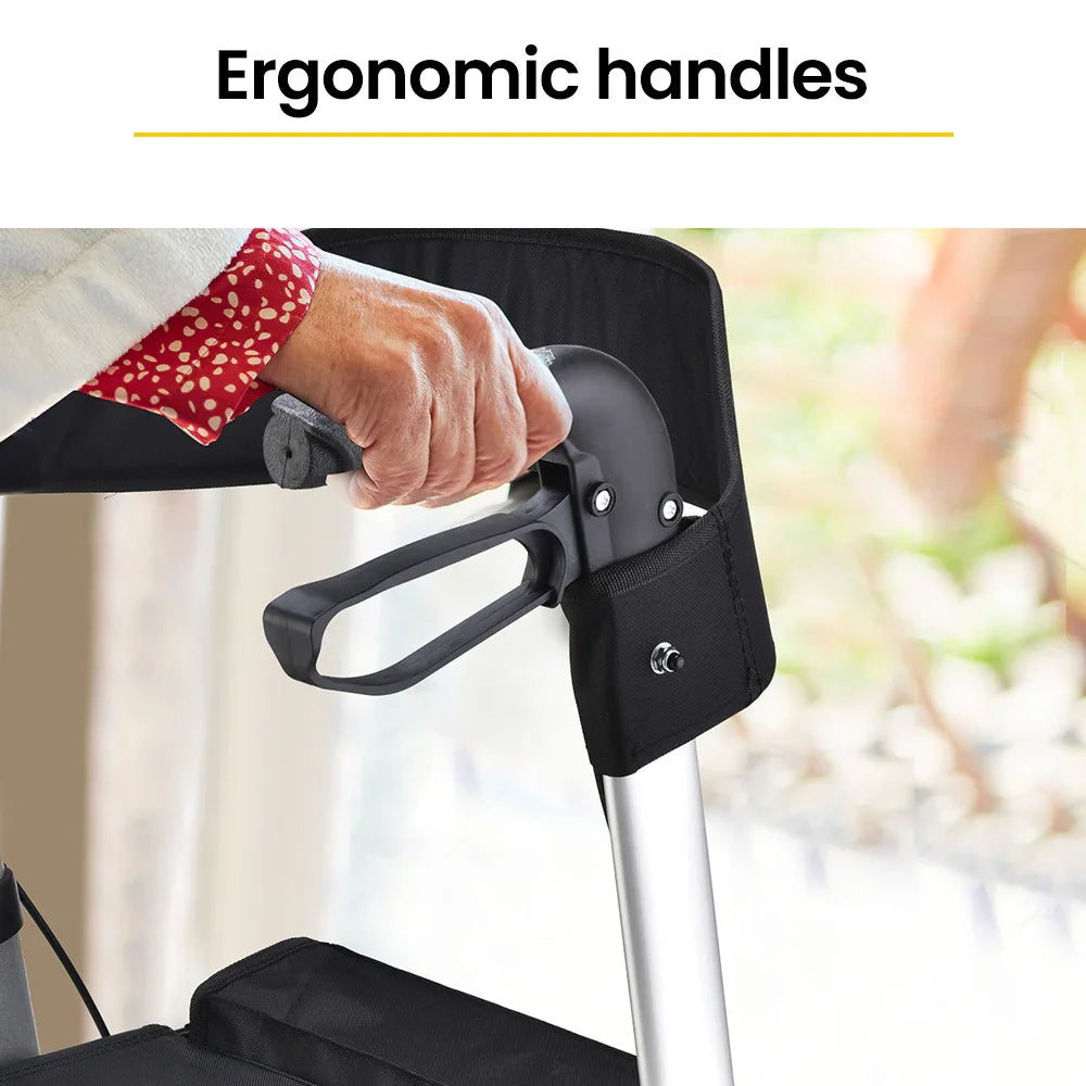 Rollator Wheelchair 2-in-1 Folding Silver Walker