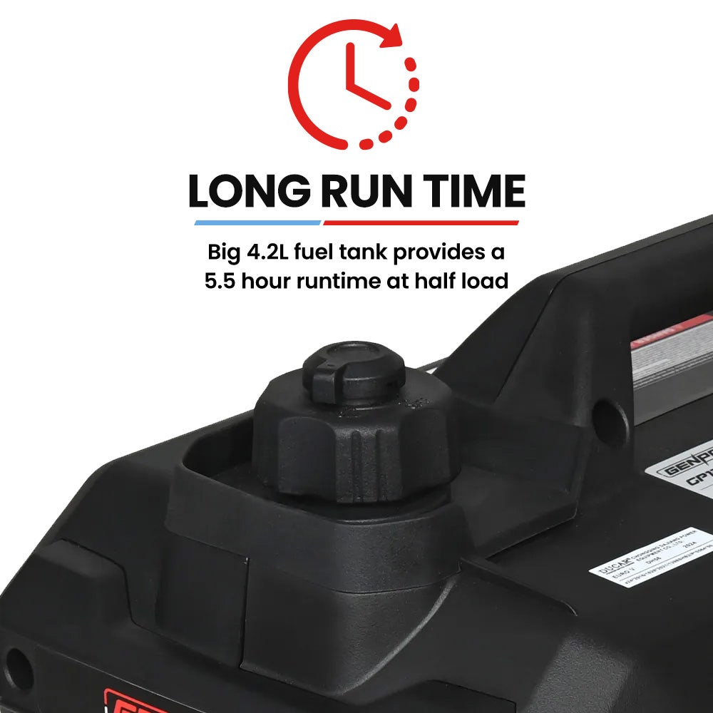 GENPOWER 2.3kW Inverter Generator - Portable Petrol Camping & Backup