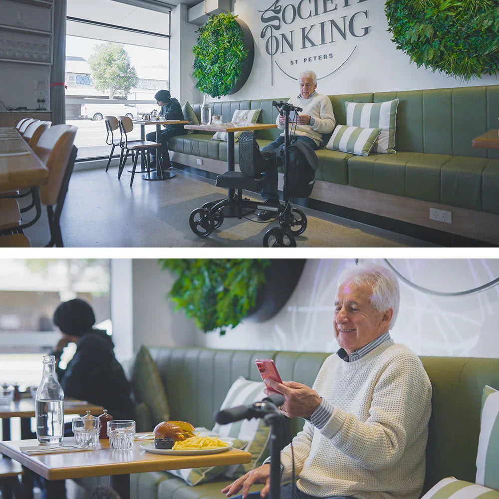 Knee Scooter Walker with Dual Brakes & Bag Black