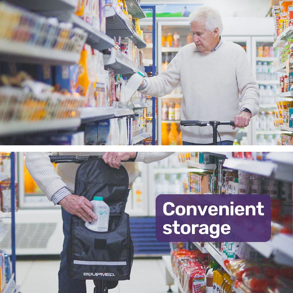 Knee Scooter Walker with Dual Brakes & Bag Black