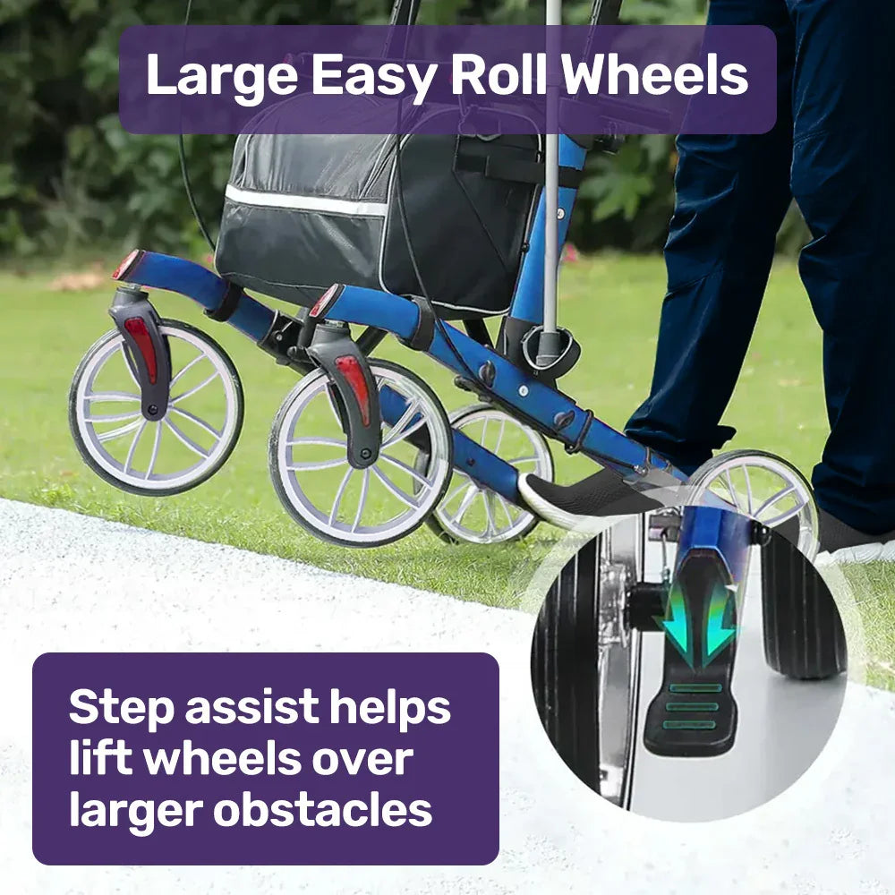 Rollator Walker Upright with Forearm Support & Seat Blue