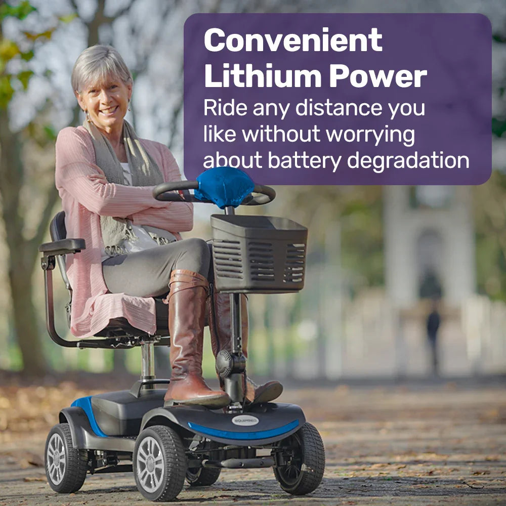 Mobility Scooter Mid-Size Lithium Fast Charge Blue