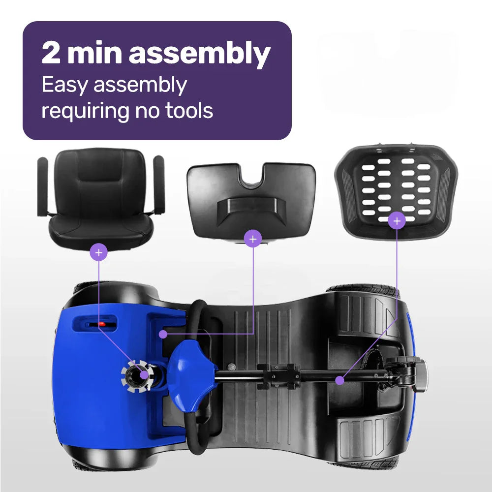 Mobility Scooter Mid-Size Lithium Fast Charge Blue