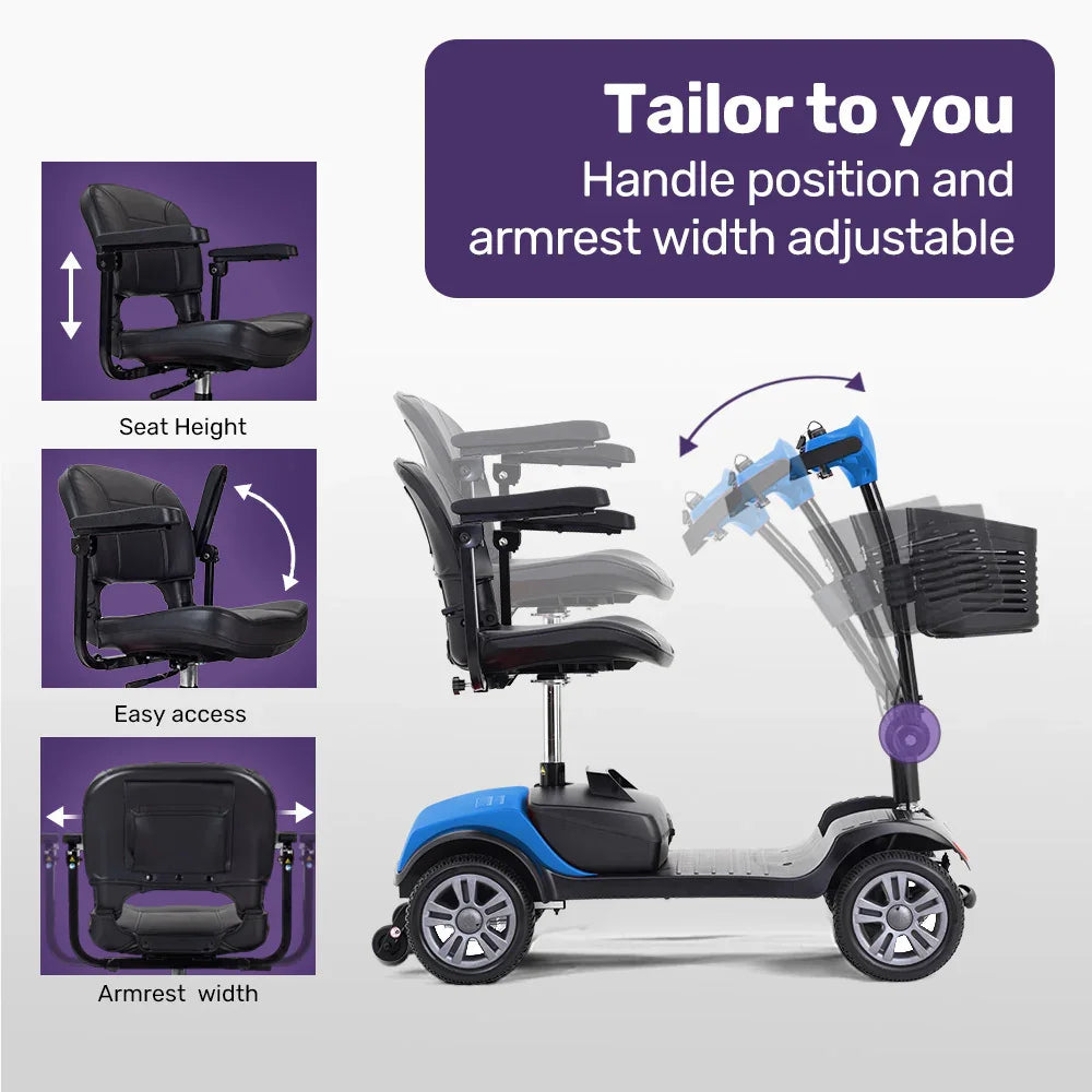 Mobility Scooter Mid-Size Lithium Fast Charge Blue