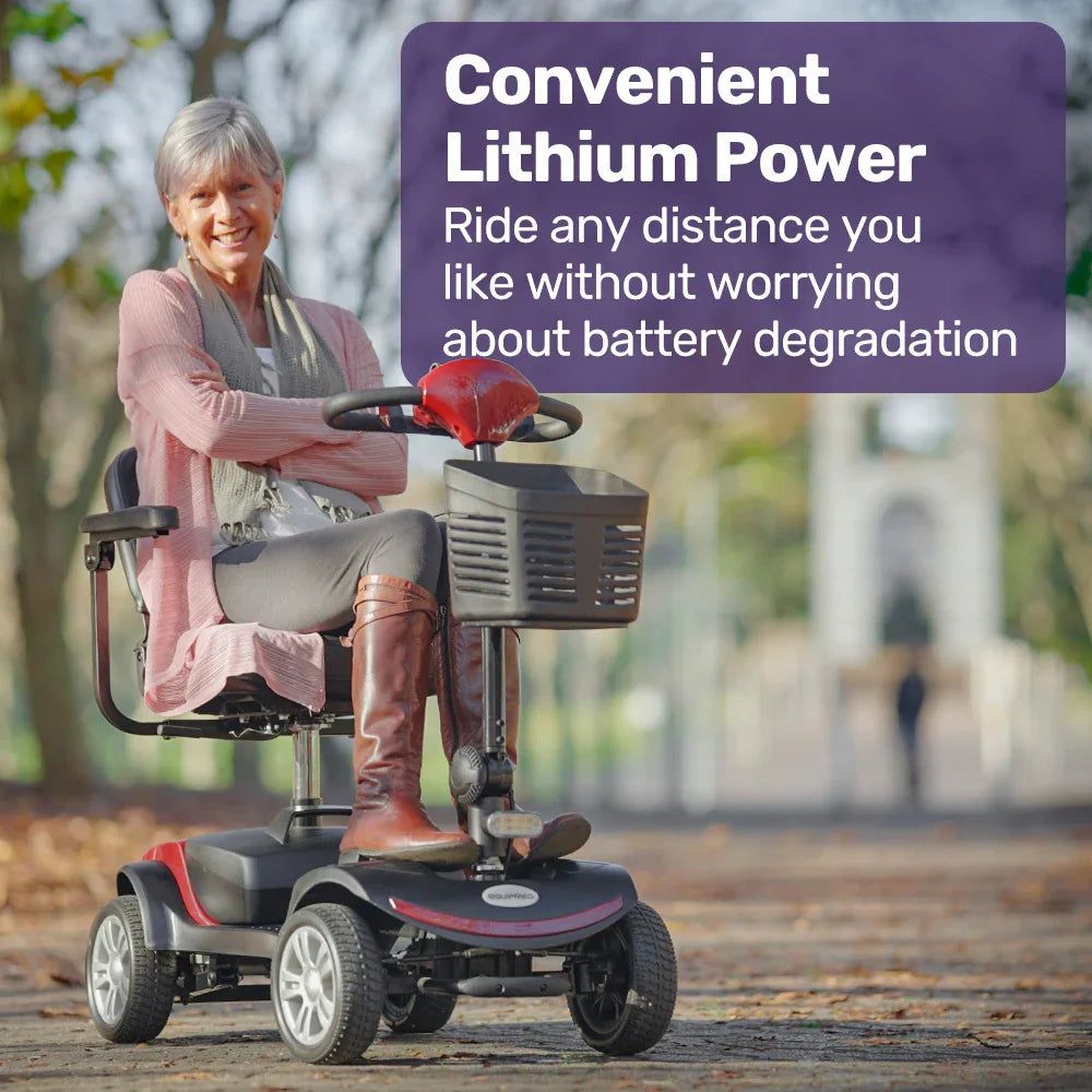 Mobility Scooter Mid-Size Lithium Fast Charge Red