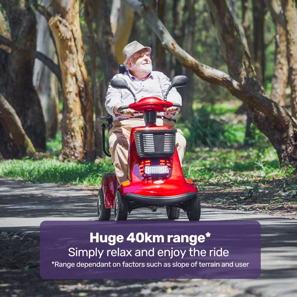 Mobility Scooter Extra Large 182kg Capacity Red