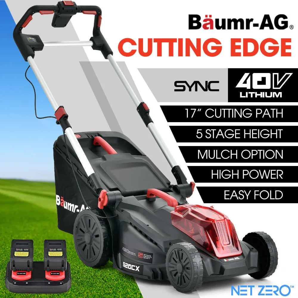 Baumr-AG 520CX 40V Cordless Lawn Mower Kit 17" with Charger