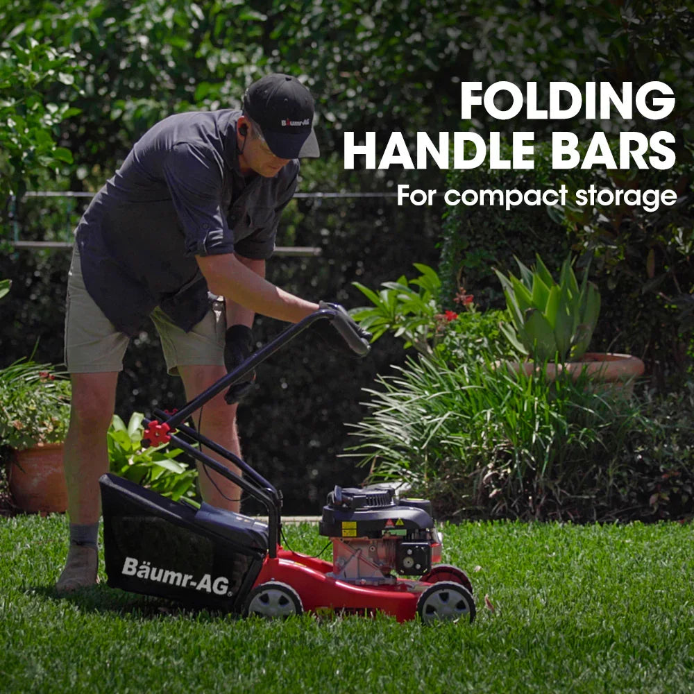 Baumr-AG 139cc Petrol Lawn Mower 16" Hand Push 4-Stroke