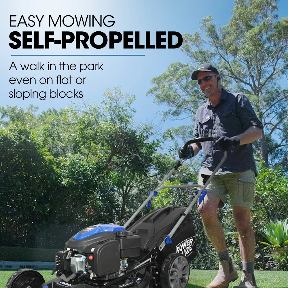 PowerBlade 20" Self-Propelled Petrol Lawn Mower 200cc