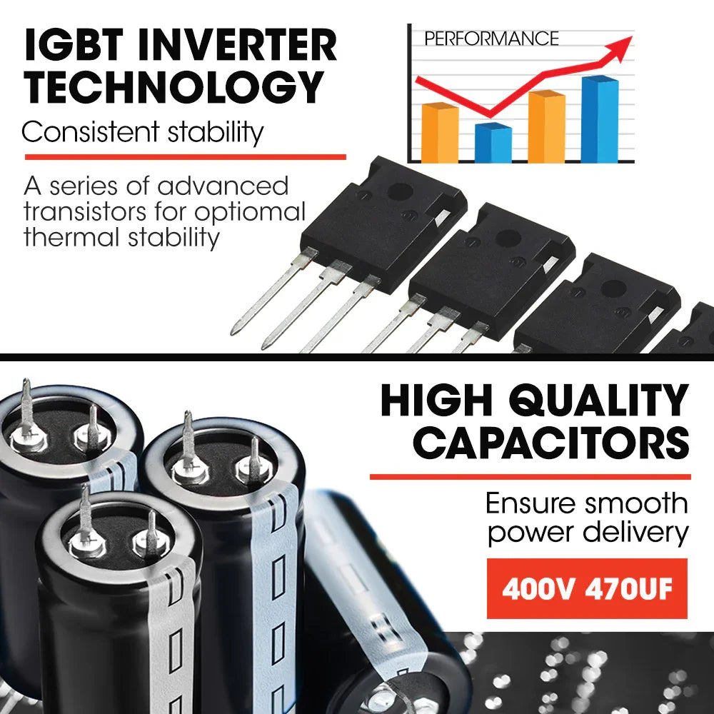 ROSSI NextGenTIG/MMA 200A Welder - TIG-200 HF Start with Argon Gas Regulator