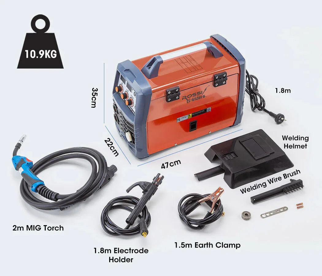 ROSSI 300A MIG Stick Welder - DC Gas Gasless Inverter 15A Plug