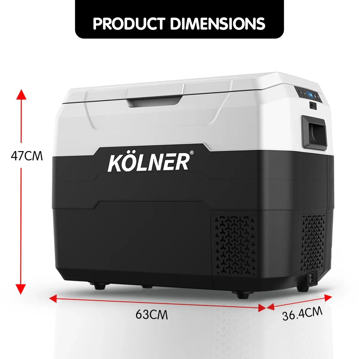 Kolner 40L Portable Fridge Freezer - 12V/24V/240V Camping Cooler Black