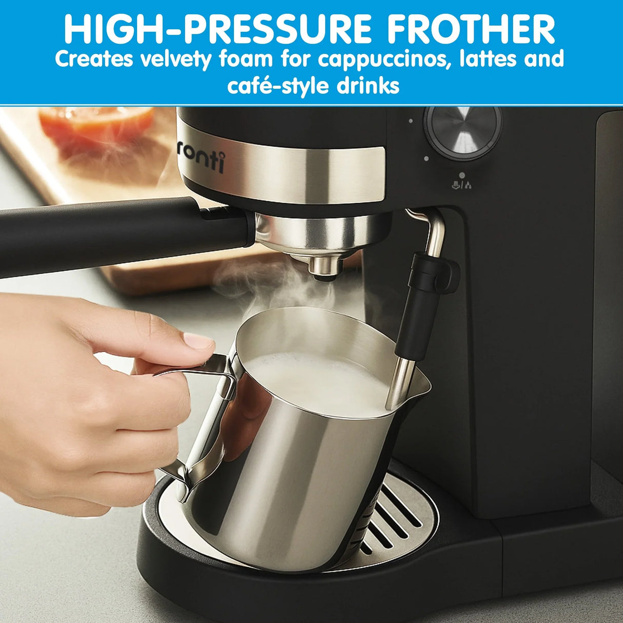 Pronti Breakfast Set - Rose Gold Kettle, Toaster & 1.2L Espresso Machine - White