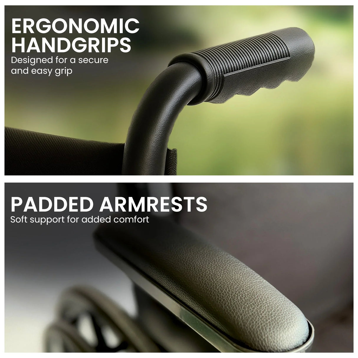 Steel Wheelchair 24 Inch Foldable