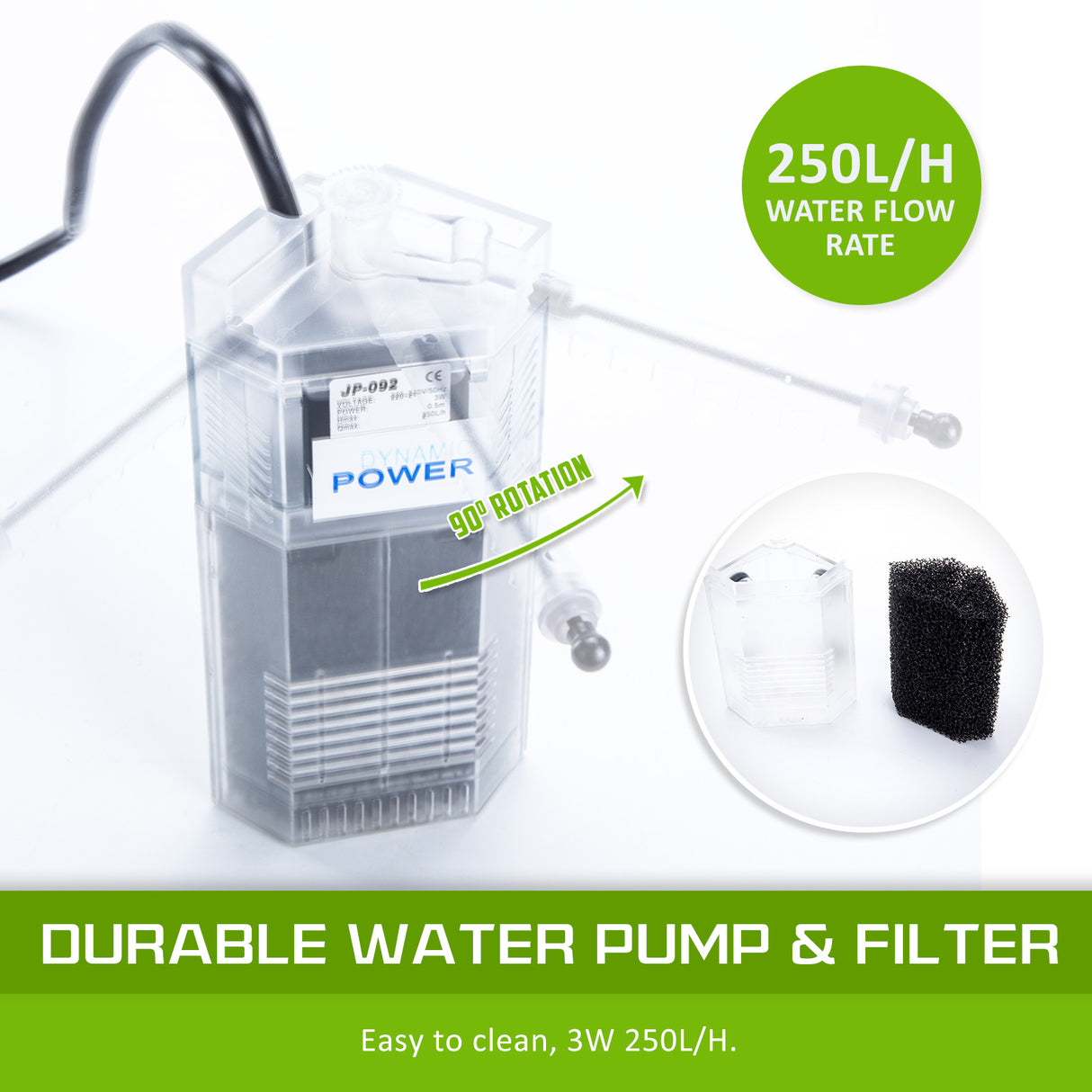Aquarium Fish Tank 16L Starfire Glass 25x24x27cm Filter Pump LED