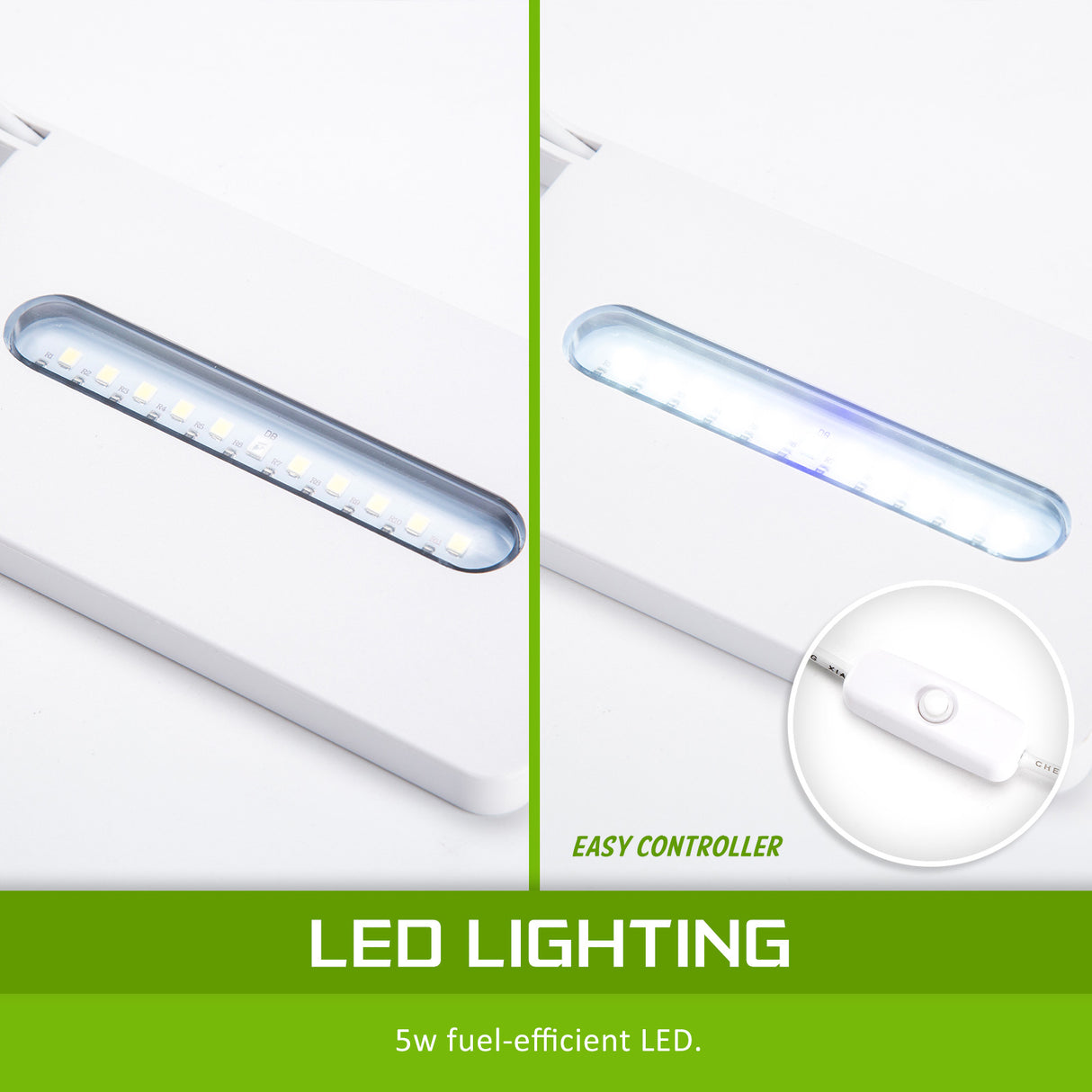 Aquarium Fish Tank 16L Starfire Glass 25x24x27cm Filter Pump LED