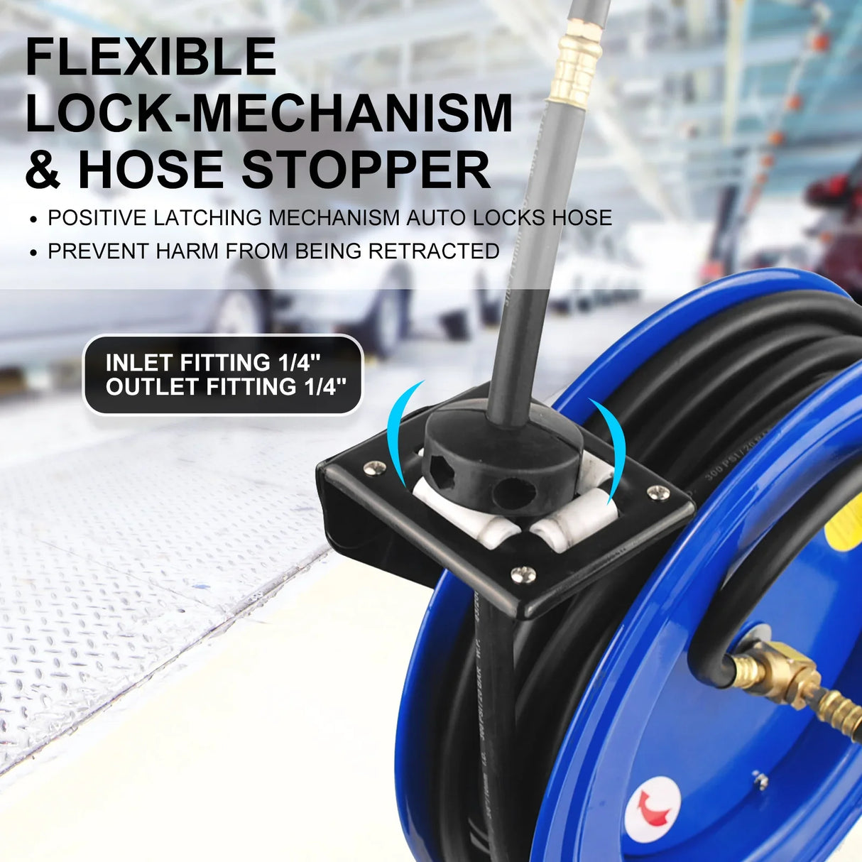 Industrial 15m Retractable Air Hose Reel Automotive Heavy-Duty