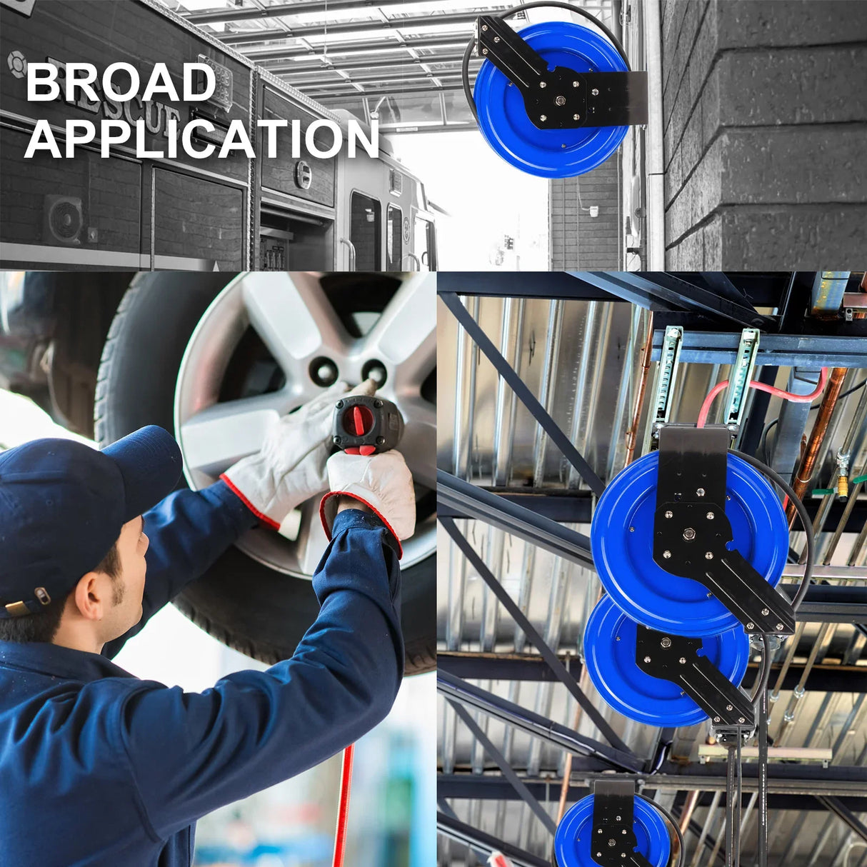 Industrial 15m Retractable Air Hose Reel Automotive Heavy-Duty