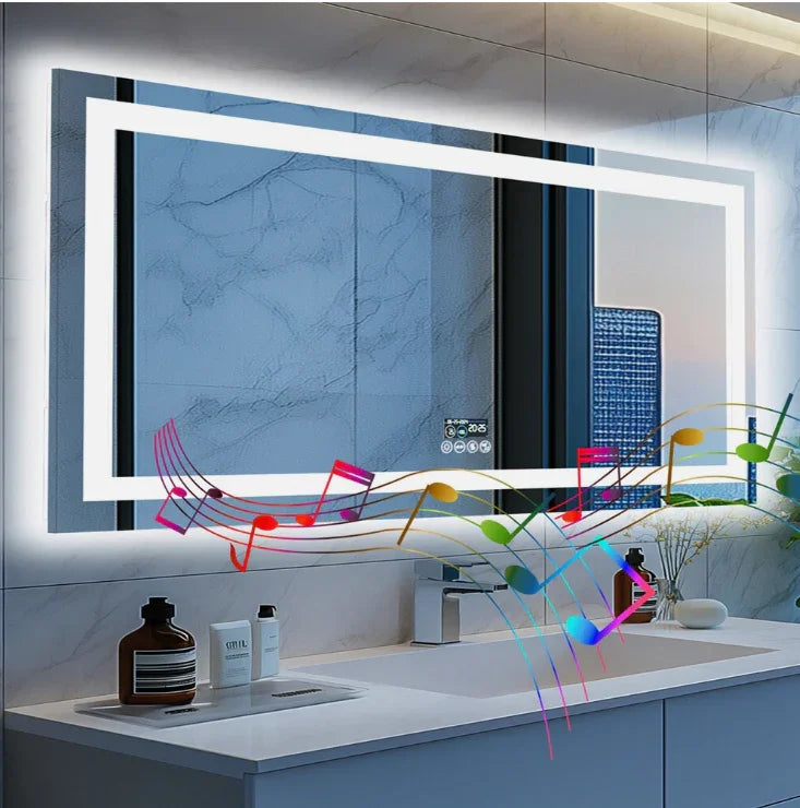 LED Bathroom Mirror 80x160cm Bluetooth Smart Display - Interior Ave